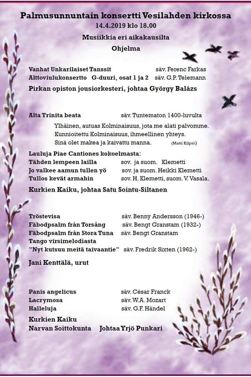 Palmusunnuntain konsertti Palmusunnuntain konsertti