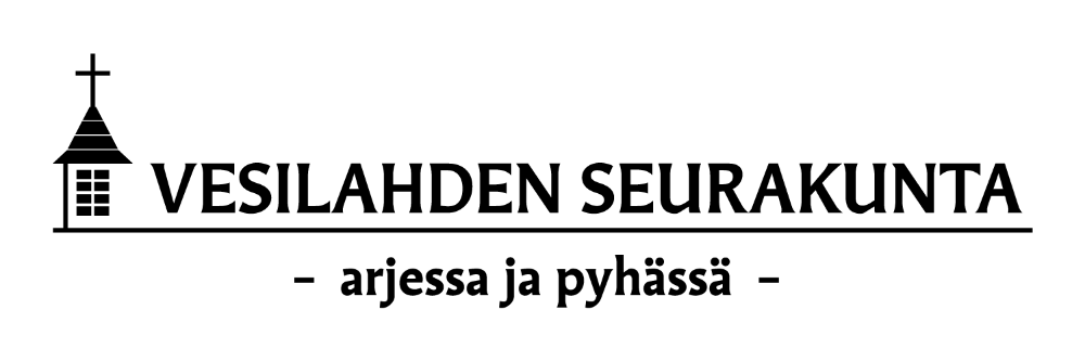 Vesilahden seurakunnan logo ja slogan: arjessa ja pyhässä.